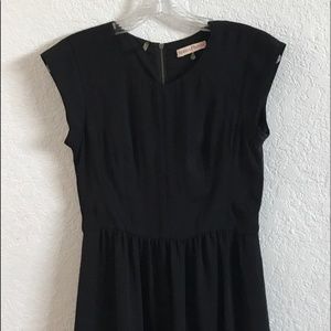 Rebecca Taylor Black Empire Waist Cap Sleeve Dress
